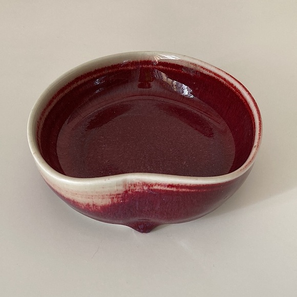 Heart shaped Studio Pottery Signed Trinket Dish Decorative Bowl Valentine Love - Picture 5 of 11